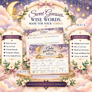 Genie Baby Shower Vorhersagen und Ratschläge Postkarte