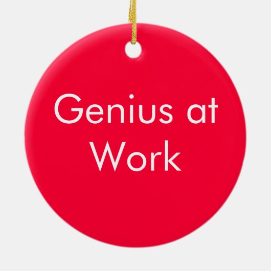 Genie bei der Arbeit/kommen an in Tür Zeichen Keramikornament (Hinten)