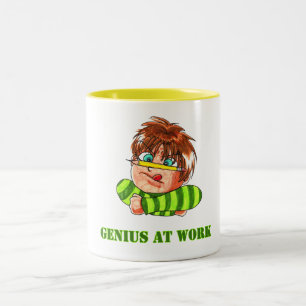 Genie bei der Arbeit Zweifarbige Tasse