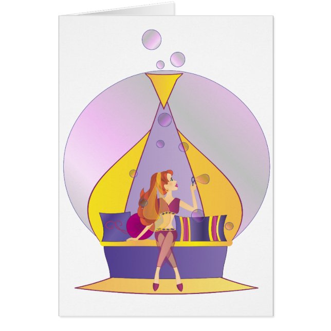 Genie Blows Bubbles Card (Vorne)