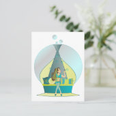 Genie Blows Postkarte (Stehend Vorderseite)