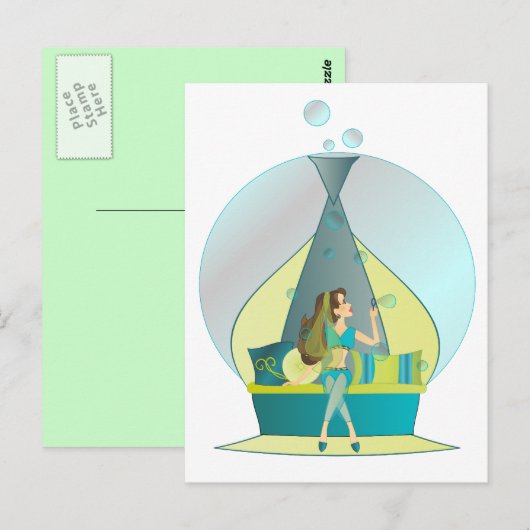 Genie Blows Postkarte (Vorne/Hinten)