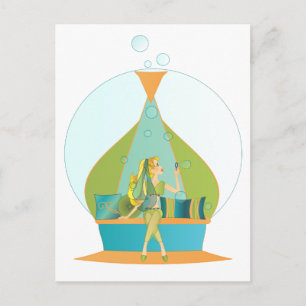 Genie Blows Postkarte