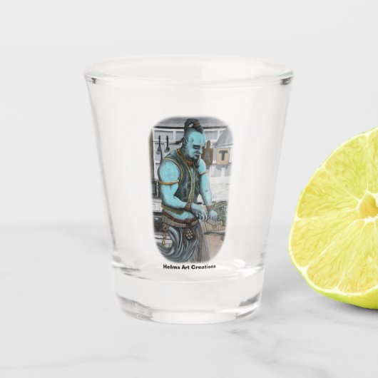 Genie Cooking Kitchen Magic Fantasy Art Shot Glass Schnapsglas (Vorderseite)