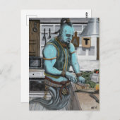 Genie Cooking Kitchenette Magie Fantasy Art Postka Postkarte (Vorne/Hinten)