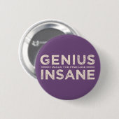 GENIE GEGEN GEISTESKRANKEN kundenspezifischen Button (Vorne & Hinten)