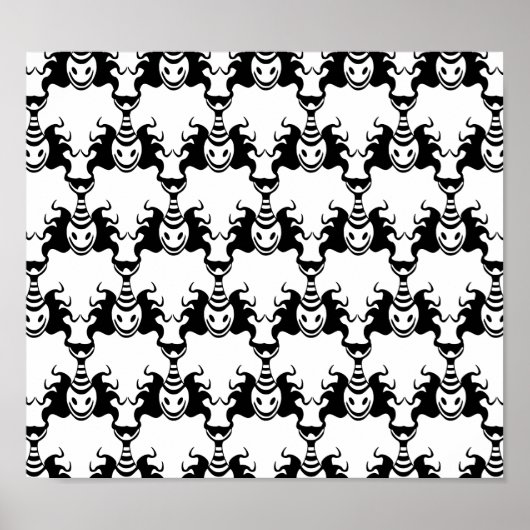 Genie Ghost kommt aus der Lampe Nahtloses Muster Poster (Vorne)