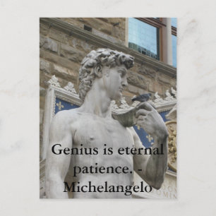 Genie ist ewige Geduld. - Zitat von Michelangelo Postkarte
