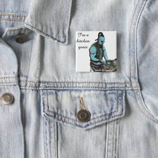 Genie Koch Cooking Dinner Fantasy Art Button (Beispiel)