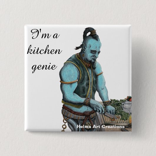 Genie Koch Cooking Dinner Fantasy Art Button (Vorderseite)
