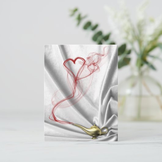 Genie Lamp mit Herz-Rauch - Postkarte (Stehend Vorderseite)