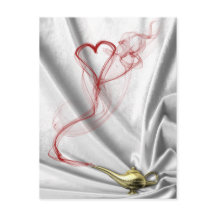 Genie Lamp mit Herz-Rauch - Postkarte