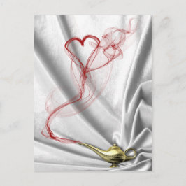 Genie Lamp mit Herz-Rauch - Postkarte