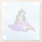 Genie Magic Carpet Lampe Blauer Himmel Glasuntersetzer (Rückseite)