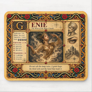 Genie, mittelalterliche Bestiarien-Kunst Mousepad