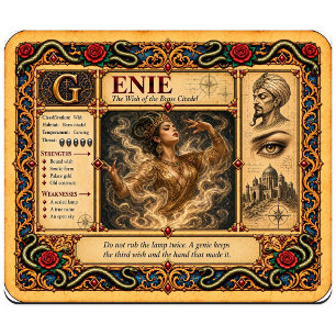 Genie, mittelalterliche Bestiarien-Kunst Mousepad