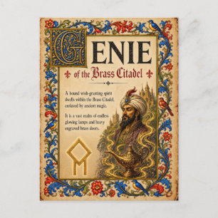 Genie, mittelalterliche Bestiarien-Kunst Postkarte