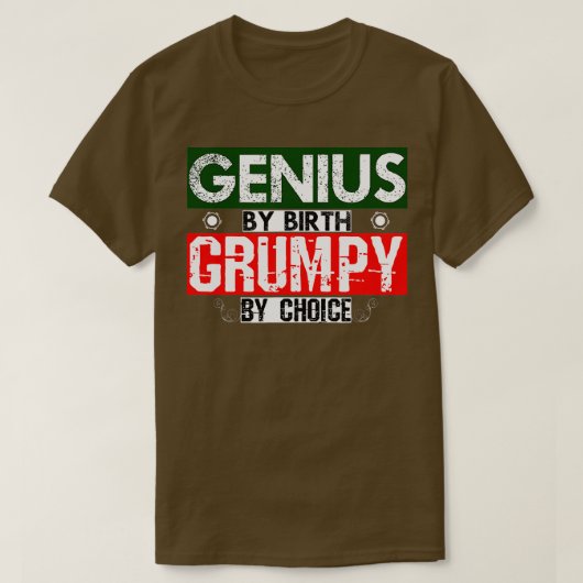Genie nach der Geburt Grumpy nach Wahl T-Shirt (Design vorne)