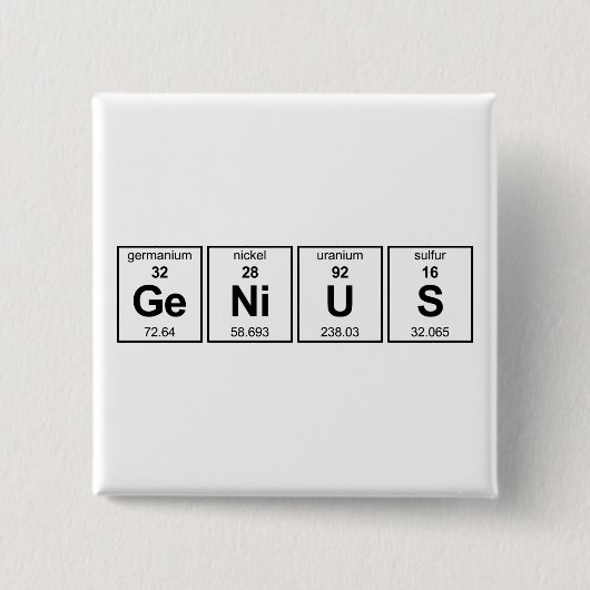 Genie-Periodensystem Button (Vorderseite)