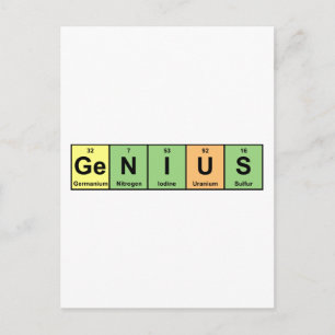 Genie - Periodensystem der Elemente Produkte Postkarte