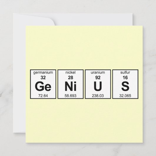 Genie-Periodensystem Einladung (Vorderseite)