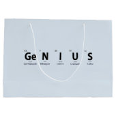 "Genie" Periodensystem - Erfrischendes Hellblau Große Geschenktüte (Rückseite)
