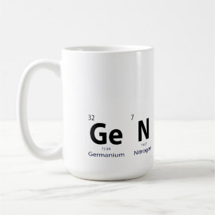 "Genie" Periodensystem Neugier Wissensgeschenk Kaffeetasse