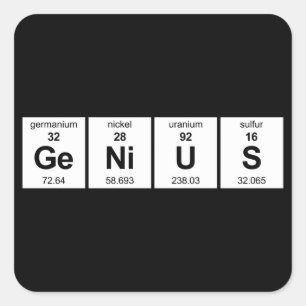 Genie-Periodensystem Quadratischer Aufkleber