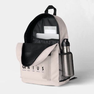 'Genie' Periodensystem - Soft Blush Beige Bedruckter Rucksack
