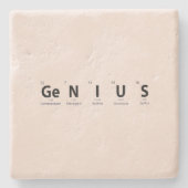 'Genie' Periodensystem - Soft Blush Beige Steinuntersetzer (Vorderseite)
