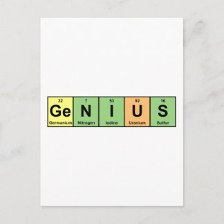 Genie - Periodische Tabelle der Elemente Postkarte