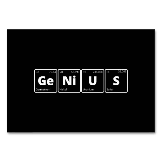Genie - Periodische Tabelle Tischnummer (Vorderseite)