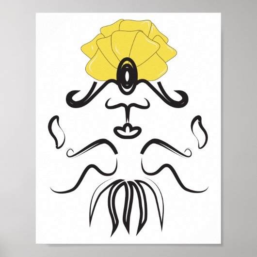 Genie Petal Hat Line Art Poster (Vorne)