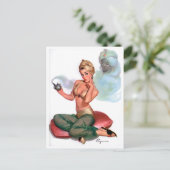 Genie Pin Up Postkarte (Stehend Vorderseite)