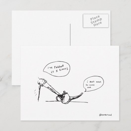 Genie Postkarte (Vorne/Hinten)