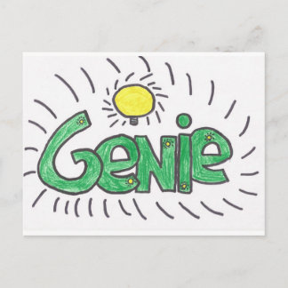 Genie produckt postkarte