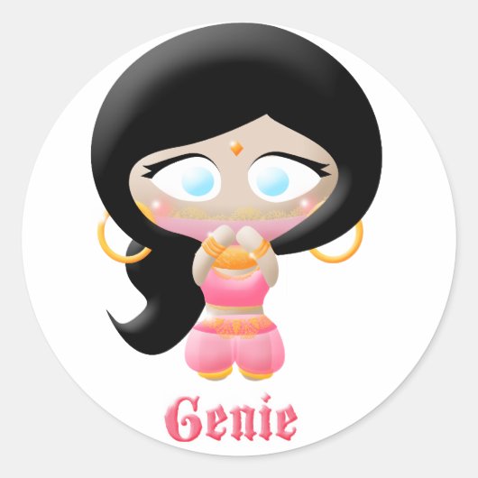 Genie Runder Aufkleber (Vorderseite)