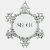 Genie Schneeflocken Zinn-Ornament (Vorderseite)