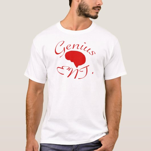 Genie-Unterhaltungs-Rotlogo T-Shirt (Vorderseite)