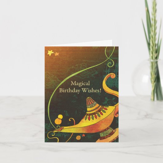 Genie's Lamp Birthday wünscht Karte (Vorderseite)