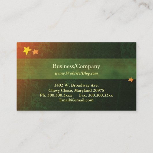 Genie's Lamp Event Planner Visitenkarte (Rückseite)