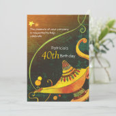 Genie's Lamp Magical Birthday Party Einladung (Stehend Vorderseite)
