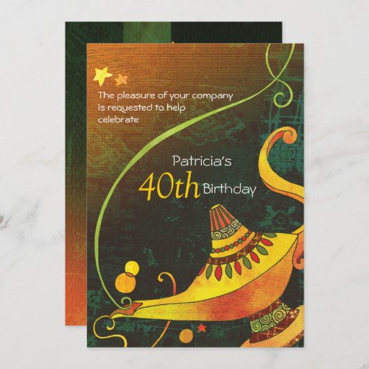 Genie's Lamp Magical Birthday Party Einladung (Vorne/Hinten)