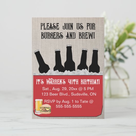 Genießbare Bier und Brauerei Einladung zum Geburts (Stehend Vorderseite)