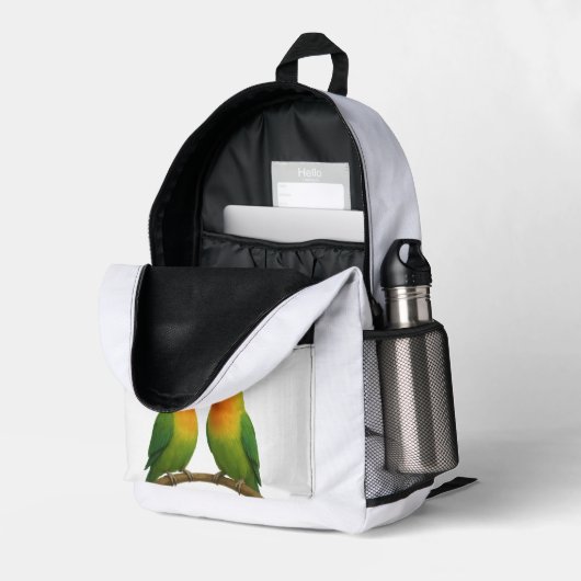 Genieße das Leben Bedruckter Rucksack (Rückseitige Ecke links (Offen) )