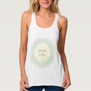 Genieße das Leben! - Hellgrüne gelbe Grunge-Kreise Tank Top