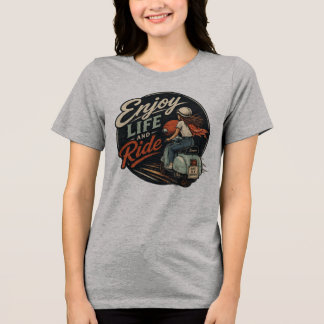 Genieße das Leben und fahre mit Vintage Vespa Tri-Blend Shirt