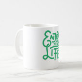 Genieße dein Leben Kaffeetasse (Vorderseite Links)