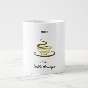 Genieße die kleinen Dinge, Kaffee Zeichnung Süß Jumbo-Tasse