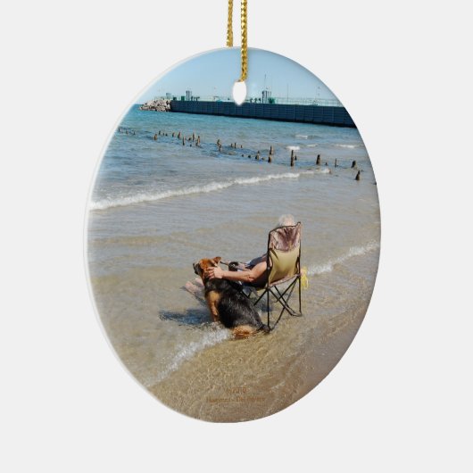 Genießen der Michigansee-Verzierung oder des Keramik Ornament (Rechts)